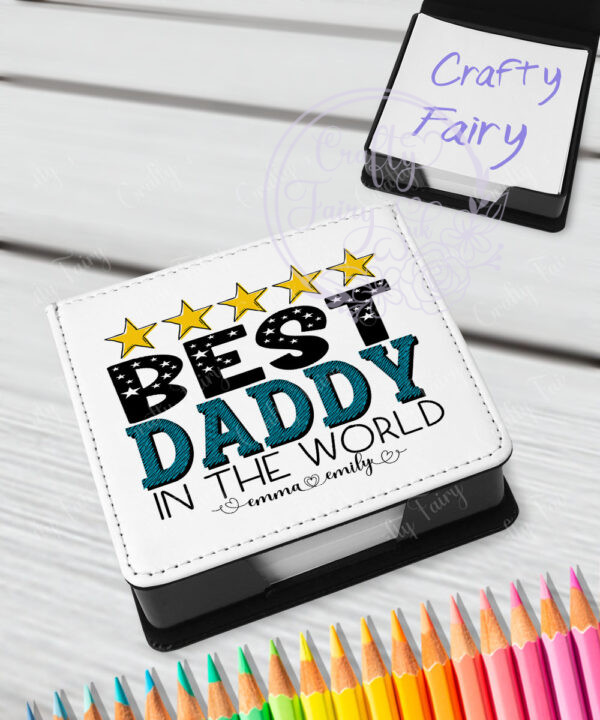 personalised best dad/daddy/grandad in the world memo notes holder