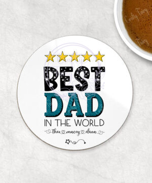 personalised best dad/daddy/grandad in the world coaster gift