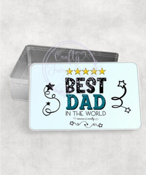 personalised best dad/daddy/grandad in the world medium tin