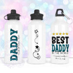 personalised best dad/daddy/grandad in the world 600ml water bottle