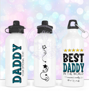 personalised best dad/daddy/grandad in the world 600ml water bottle