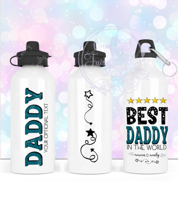 personalised best dad/daddy/grandad in the world 600ml water bottle