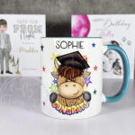 personalised congrats graduation highland cow mug gift