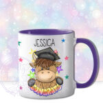 personalised congrats graduation highland cow mug gift