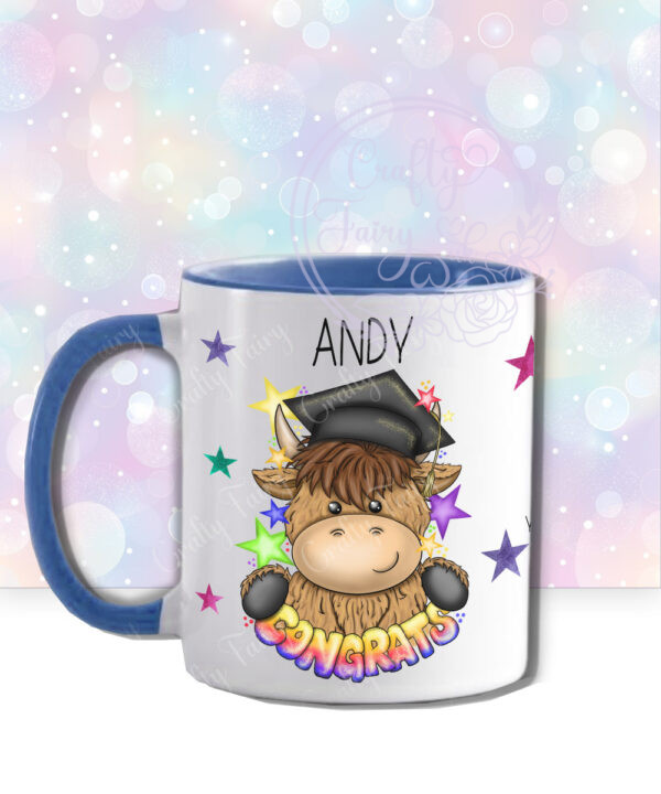 personalised congrats graduation highland cow mug gift
