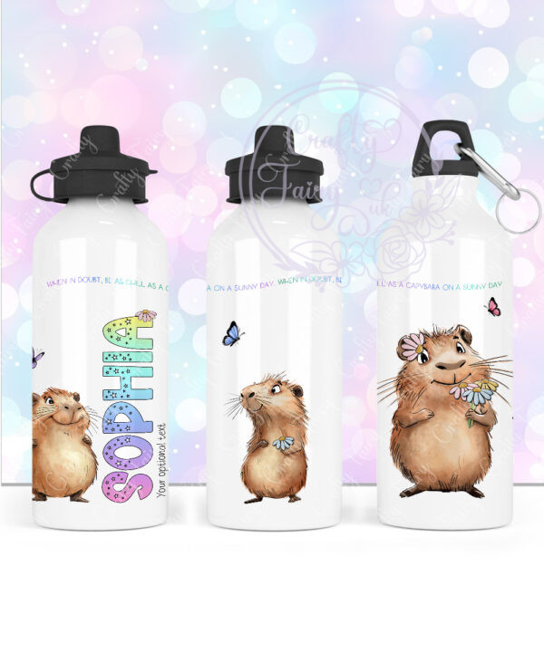 personalised chill as a capybara 600ml school water bottle