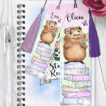 personalised capybara with daisies metal bookmark