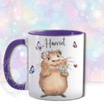 personalised capybara with daisies mug gift