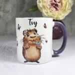 personalised capybara with daisies mug gift