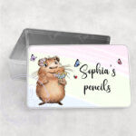 personalised capybara with daisies medium tin