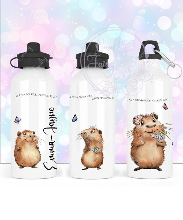 personalised chill as a capybara 600ml water bottle