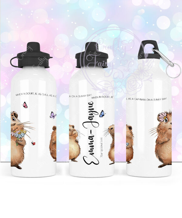 personalised chill as a capybara 600ml water bottle