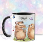 personalised capybaras butterflies & daisies mug gift