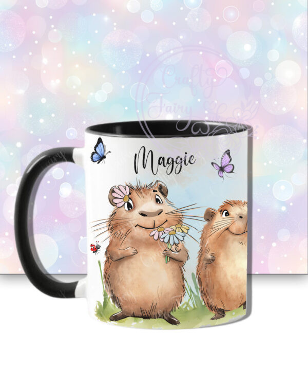personalised capybaras butterflies & daisies mug gift