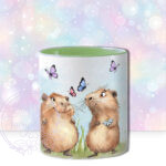 personalised capybaras butterflies & daisies mug gift