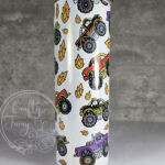 personalised bright monster trucks boy's 600ml 20oz straight tumbler