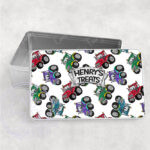 personalised bright tractors boy's medium tin