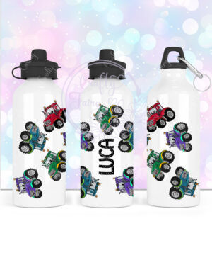 personalised bright tractors boy's 600ml water bottle
