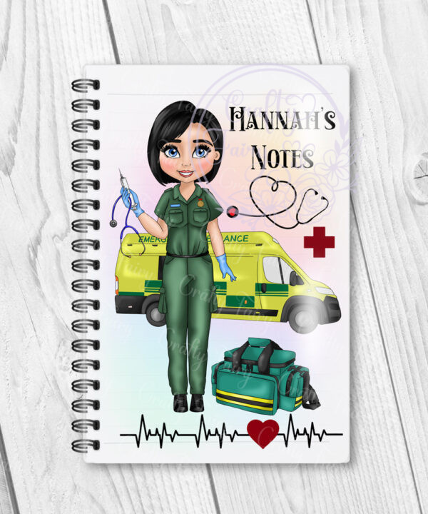 personalised female ambulance technician superpower a5 notebook journal gift