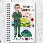personalised male ambulance technician superpower a5 notebook journal gift