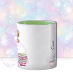 personalised young girl book lover reader in pink mug gift