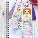 personalised young girl reader and pastel books metal bookmark