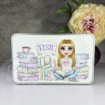 personalised young girl reader and pastel books medium rectangular tin
