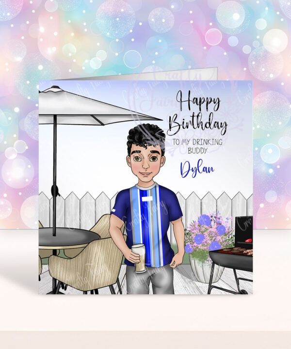 personalised beer drinking buddy birthday or father's day card