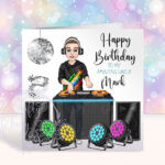 personalised dj birthday card or father's day card