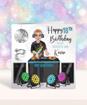 personalised dj birthday card or father's day card