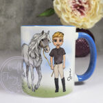 personalised horse rider boy mug gift