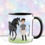 personalised horse rider boy mug gift