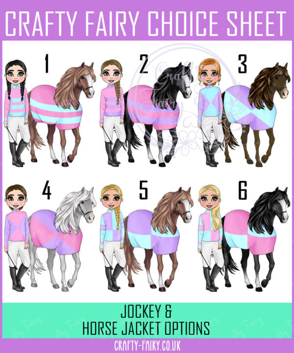 personalised horse jockey girl birthday card