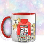 personalised class of 2025 hoodie and balloon print school leavers mug gift