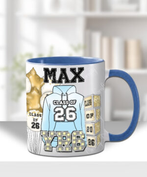 personalised class of 2026 hoodie and balloon print school leavers mug gift