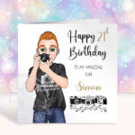 personalised male photographer birthday card