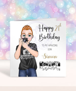 personalised male photographer birthday card