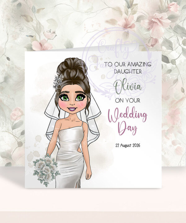 personalised card for bride from parents/grandparents on wedding day