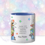 personalised highland cow best teacher ta thank you and butterflies mug gift