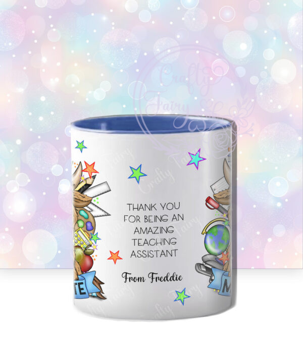 personalised highland cow best teacher ta thank you and butterflies mug gift