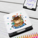 personalised highland cow best teacher ta thank you memo note holder