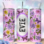 personalised spring flowers 600ml 20oz straight tumbler
