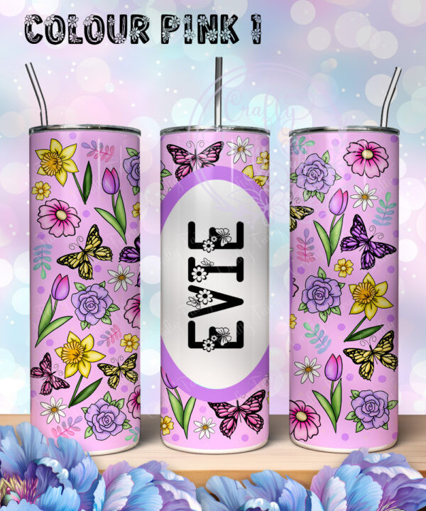 personalised spring flowers 600ml 20oz straight tumbler