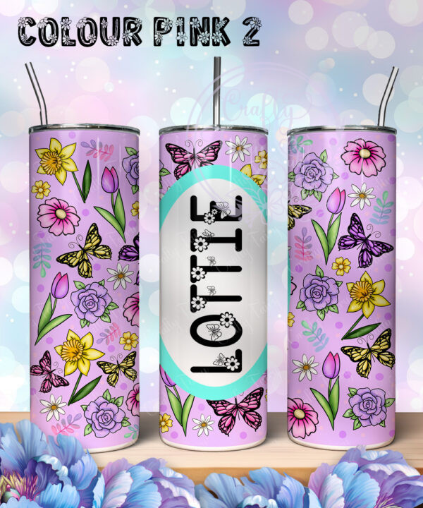 personalised spring flowers 600ml 20oz straight tumbler