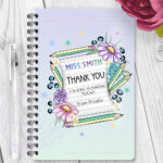 personalised amazing teacher ta note & flowers thank you a5 notebook gift