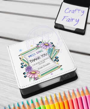 personalised amazing teacher ta note & flowers thank you memo note holder