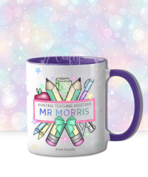 personalised amazing teacher ta lsa pencils & banner thank you mug gift