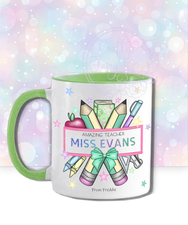 personalised amazing teacher ta lsa pencils & banner thank you mug gift