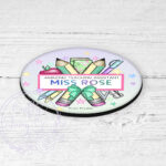 personalised amazing teacher ta lsa pencils & banner thank you coaster gift