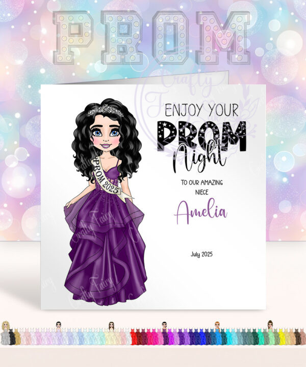 personalised a line princess tulle dress prom card 57 colour options